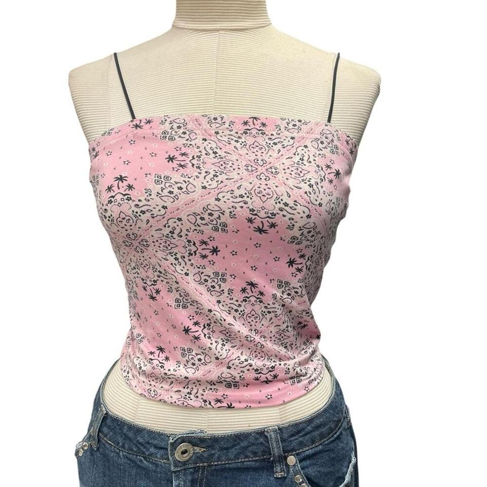 Pink bandana print tank top